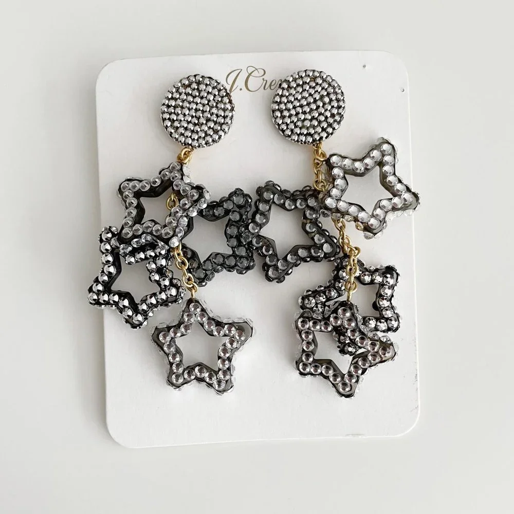 J. Crew Starry Drop Earrings with Crystals (Licorice) - Picture 3 of 3